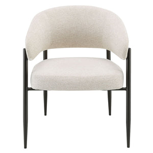 Jirina - Chenille Arm Chair With Metal Legs (Set of 2) - Beige & Black