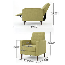 Load image into Gallery viewer, Mid-Century Modern Recliner With Button Tufted Waffle Stitch
