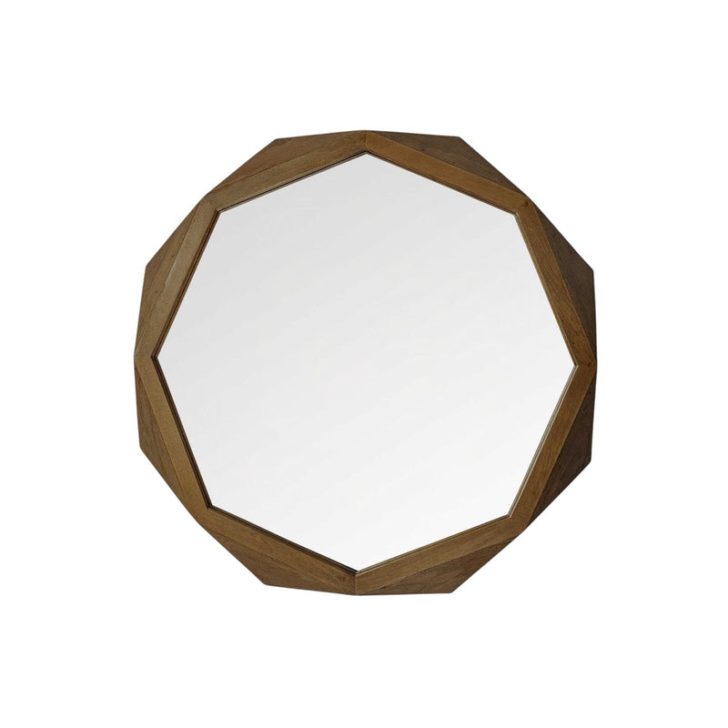 32" Octagon Wooden Frame Wall Mirror - Bronze