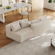 Load image into Gallery viewer, Curved Sectional Sofa With 4 Pillows, Modular Semi Circular Design
