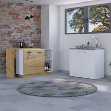 Load image into Gallery viewer, Stainless Steel Wood Counter Utility Cabinet Utility Sink - Natural / White
