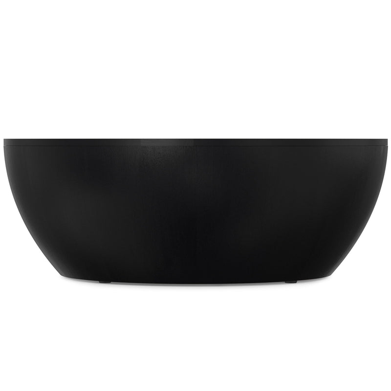 34" Solid Wood Round Solid Coffee Table - Black