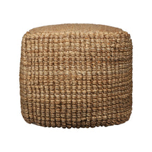Load image into Gallery viewer, 18" Jute Blend Cube Pouf Ottoman - Natural
