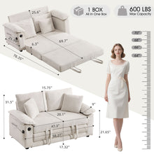 Load image into Gallery viewer, Upholstered Futon Convertible Floor Sofa Bed
