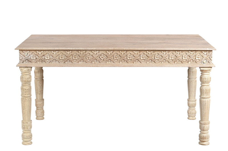 Solid Wood Dining Table (521835) - White
