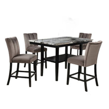 Load image into Gallery viewer, 5 Piece Counter Dining Set With Table, Chairs - Black / Brown
