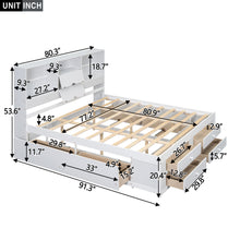 Load image into Gallery viewer, Platform Bed With Storage Headboard And 8 Drawers
