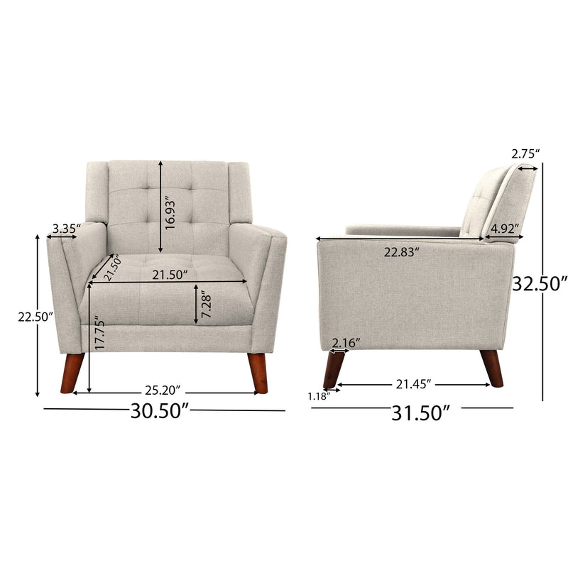 Luminaesque - Fabric Upholstered Armchair With Tufted Back