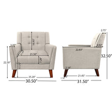 Load image into Gallery viewer, Luminaesque - Fabric Upholstered Armchair With Tufted Back

