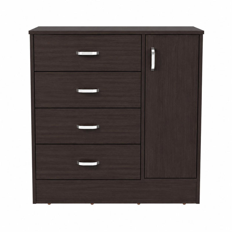 Wood Four Drawer Combo Dresser (Set of 2) - Brown