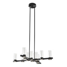 Load image into Gallery viewer, Candle Style Twelve Light Transparent Metal LED Dimmable Chandelier With Shades - Black / Clear
