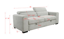 Load image into Gallery viewer, 88 Inch Convertible Sofa Couch with Pull Out Bed, Modern Lounge Sleeper Sofa Set with Adjustable Headrest, Small Loveseat Furniture for Living Room, Light Gray
