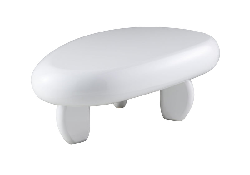Wood Oval Coffee Table - White