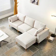 Load image into Gallery viewer, ADF Living Room Furniture Modern Leisure L Shape Couch Beige Fabric
