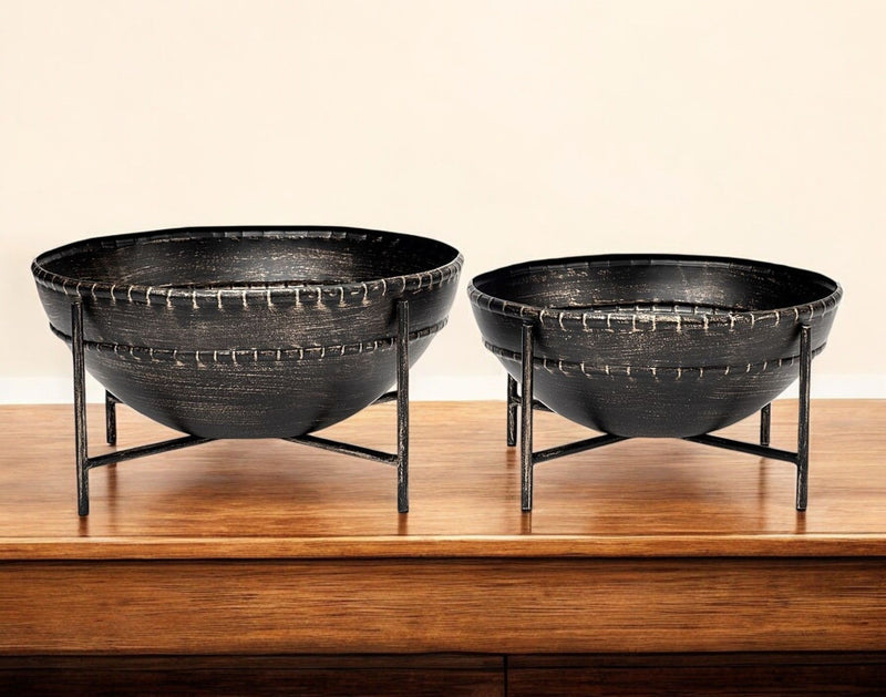 Decorative Bowl (Set of 2) (392174) - Black