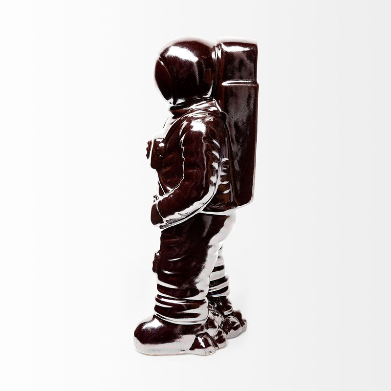 Over The Moon Silverplated Astronaut Sculpture - Silver
