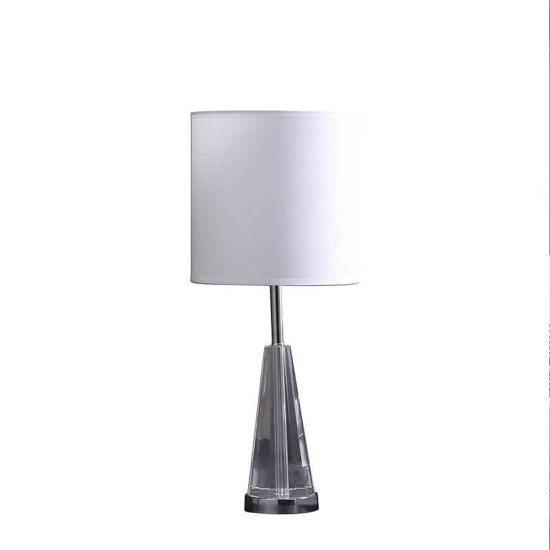 22" Bedside Table Lamp With White Drum Shade - Silver