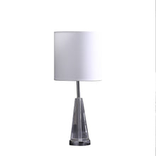 Load image into Gallery viewer, 22" Bedside Table Lamp With White Drum Shade - Silver
