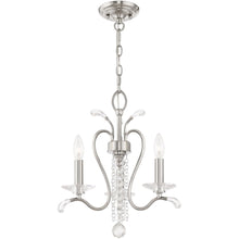 Load image into Gallery viewer, 18" Three Light Metal Dimmable Chandelier With Shades - Nickel / Clear
