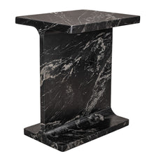 Load image into Gallery viewer, 20" Marble Pedestal End Table - Black
