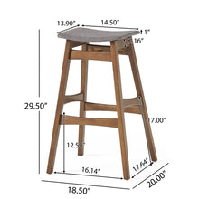 Load image into Gallery viewer, Mid Century Modern Bar Stool Set With Upholstered Seating
