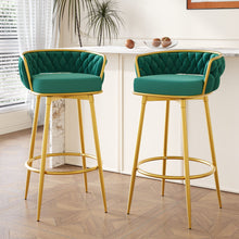Load image into Gallery viewer, Modern Low Back Upholstered Counter Height Bar Stools (Set of 2)
