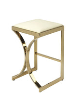Load image into Gallery viewer, Backless Counter Height Bar Chair - Off White / Gold
