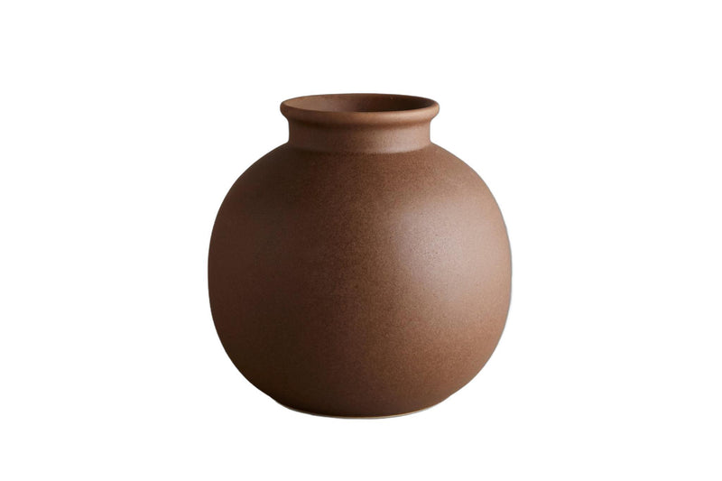Ceramic Round Table Vase - Dark Brown