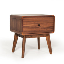 Load image into Gallery viewer, Modern Mid Century Nightstand With Single Drawer - Walnut
