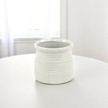 Load image into Gallery viewer, Striped Round Pot Planter - White

