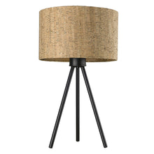 Load image into Gallery viewer, Metal Tripod Table Lamp With Beige Drum Shade - Black
