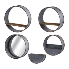 Load image into Gallery viewer, Farmhouse Round Metal Wall Planter (Set of 5) - Gray
