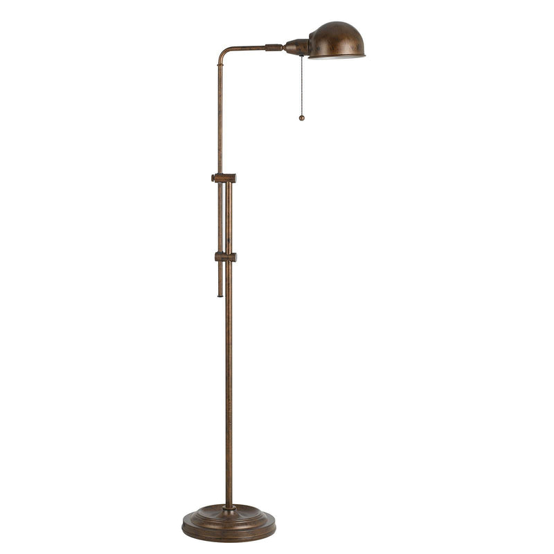 Adjustable Traditional Shaped Floor Lamp With Rust Dome Shade - Rust