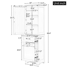 Load image into Gallery viewer, Tall Freestanding Bathroom Storage Cabinet With Adjustable Shelf And 2 Drawers
