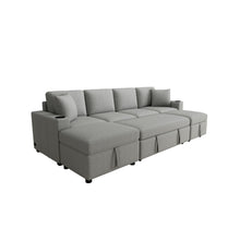 Load image into Gallery viewer, Sectional Sofa Convertible Pull-Out Bed With Storage Ottoman &amp; USB Ports
