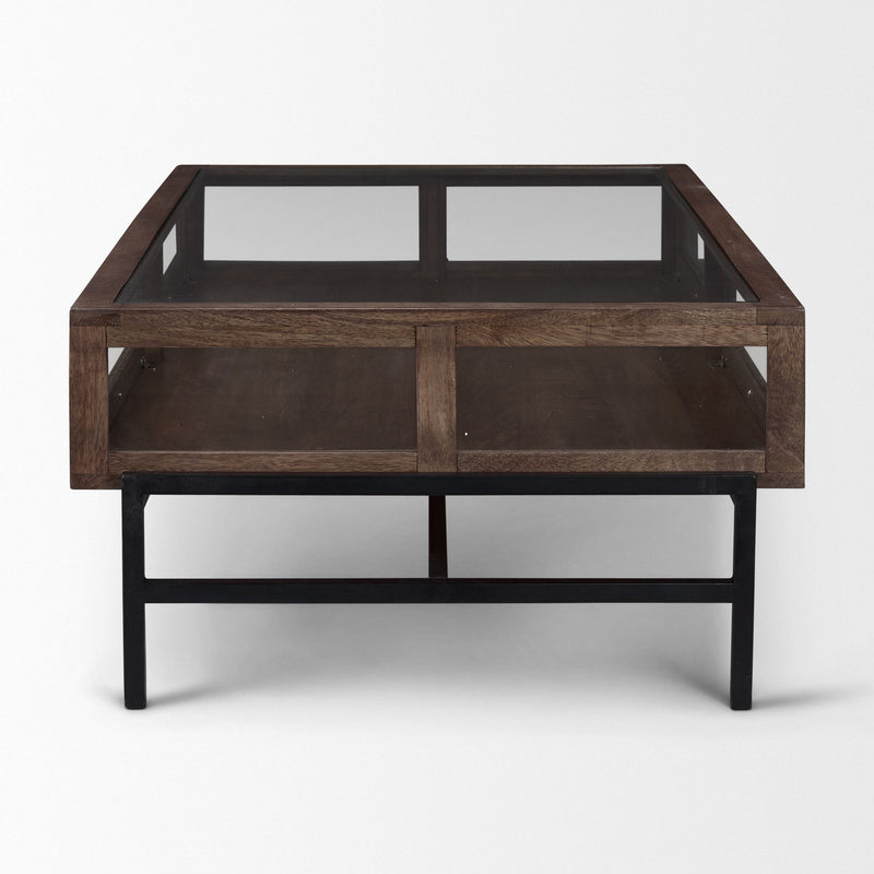 Mirrored Frame Coffee Table (727835) - Clear / Black