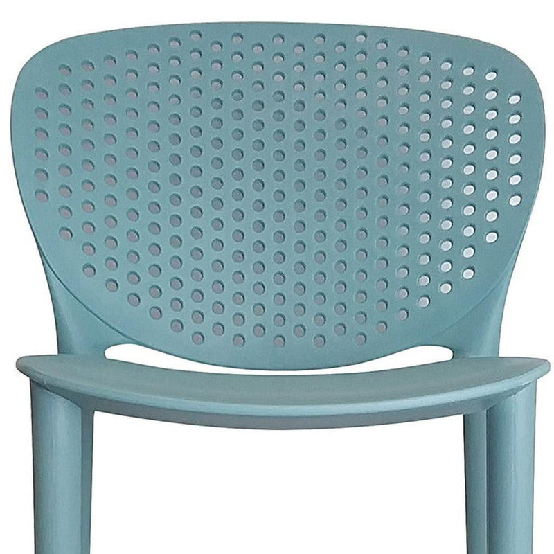 26" Contemporary Heavy Duty Plastic Low Back Counter Height Bar Chairs (Set of 4) - Green