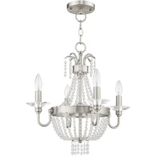 Load image into Gallery viewer, 20'' Four-Light Dimmable Chandelier With Shades - Nickel / Pearl Silver
