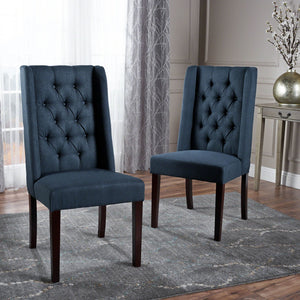 Sophisticated Tufted Dining Chair With High Back Design