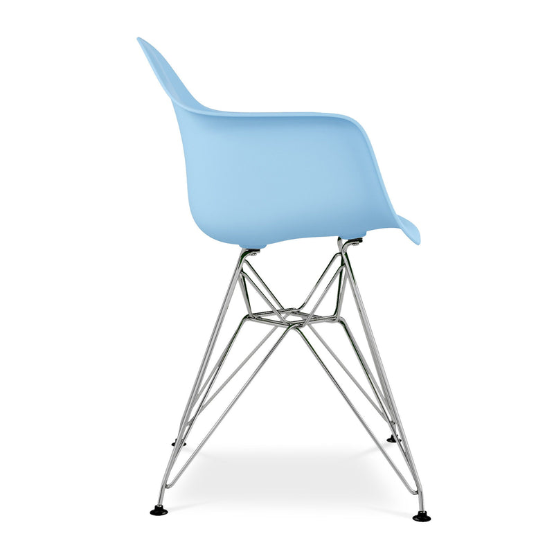 Heavy Duty Plastic Dining Arm Chair - Blue