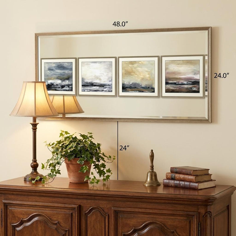 Wood Framed Accent Mirror - Light Brown