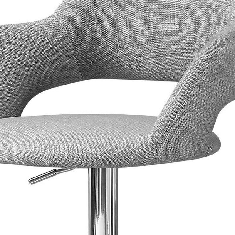 Metal Low Back Bar Height Bar Chair - Light Gray And Silver