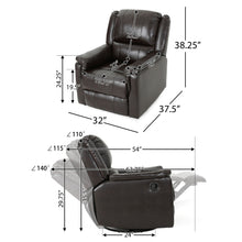 Load image into Gallery viewer, Glider Recliner With Swivel, Manual Reclining Chair

