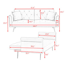 Load image into Gallery viewer, Luxurious Sofa Bed With Nail Head Trim And Matching Pillow
