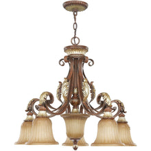 Load image into Gallery viewer, 25" 6 Light Dimmable Chandelier With Shades - Bronze
