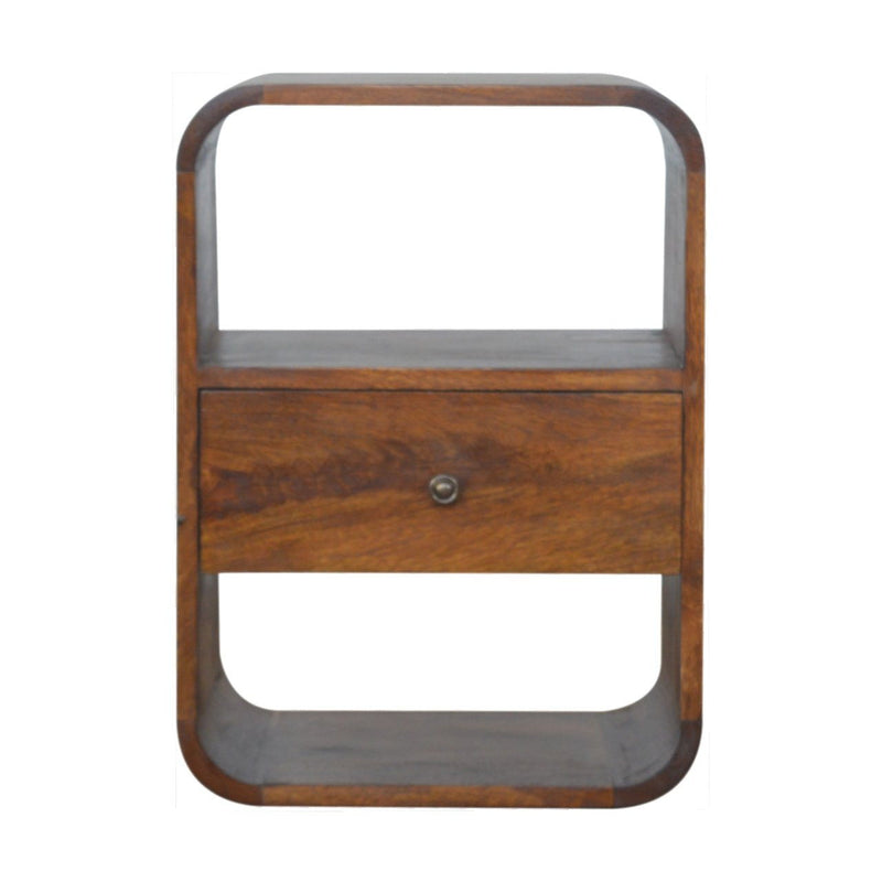 22" Modern Solid Wood One Drawer Nightstand - Brown