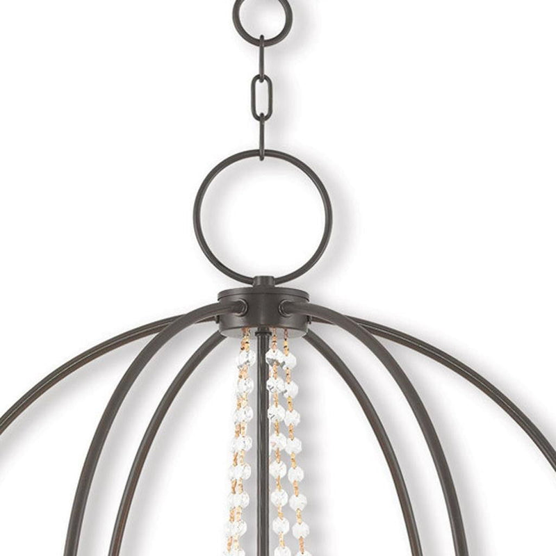 28" Five Light Dimmable Chandelier With Shades - Bronze