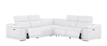 Load image into Gallery viewer, Leather Modular L Shaped Five Piece Corner Sectional - White
