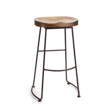Load image into Gallery viewer, Wood Steel Bar Height Bar Chair - Brown / Black
