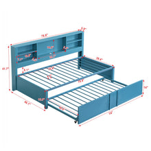 Load image into Gallery viewer, Industrial Metal Daybed With Trundle, Storage Shelves, USB Ports
